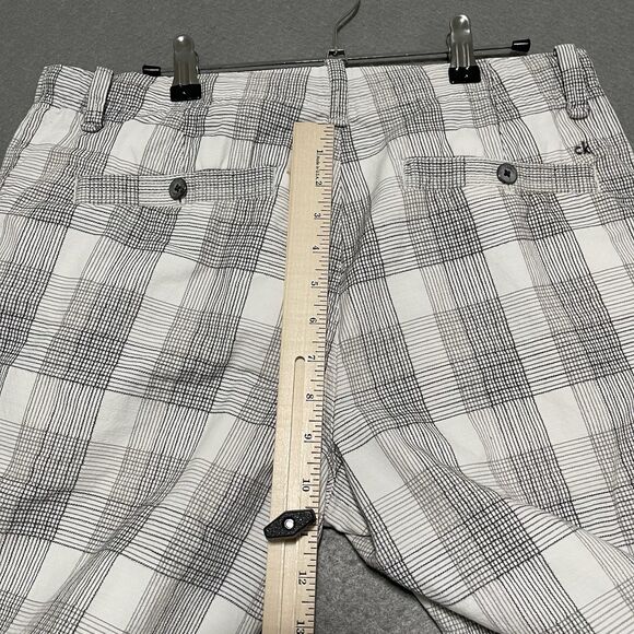 Calvin Klein Chino Shorts Mens 32 White Gray Plaid Geometric Pattern Casual - Picture 10 of 11